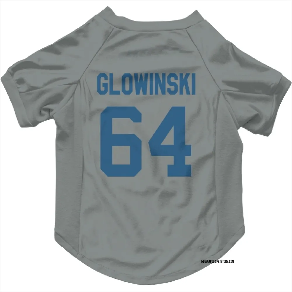 Indianapolis Colts Mark Glowinski Gray Pet Jersey for Dog & Cat