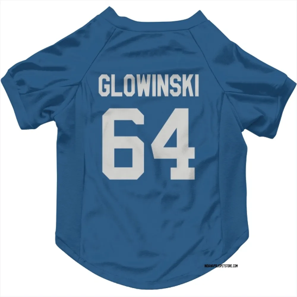 Indianapolis Colts Mark Glowinski Royal Pet Jersey for Dog & Cat