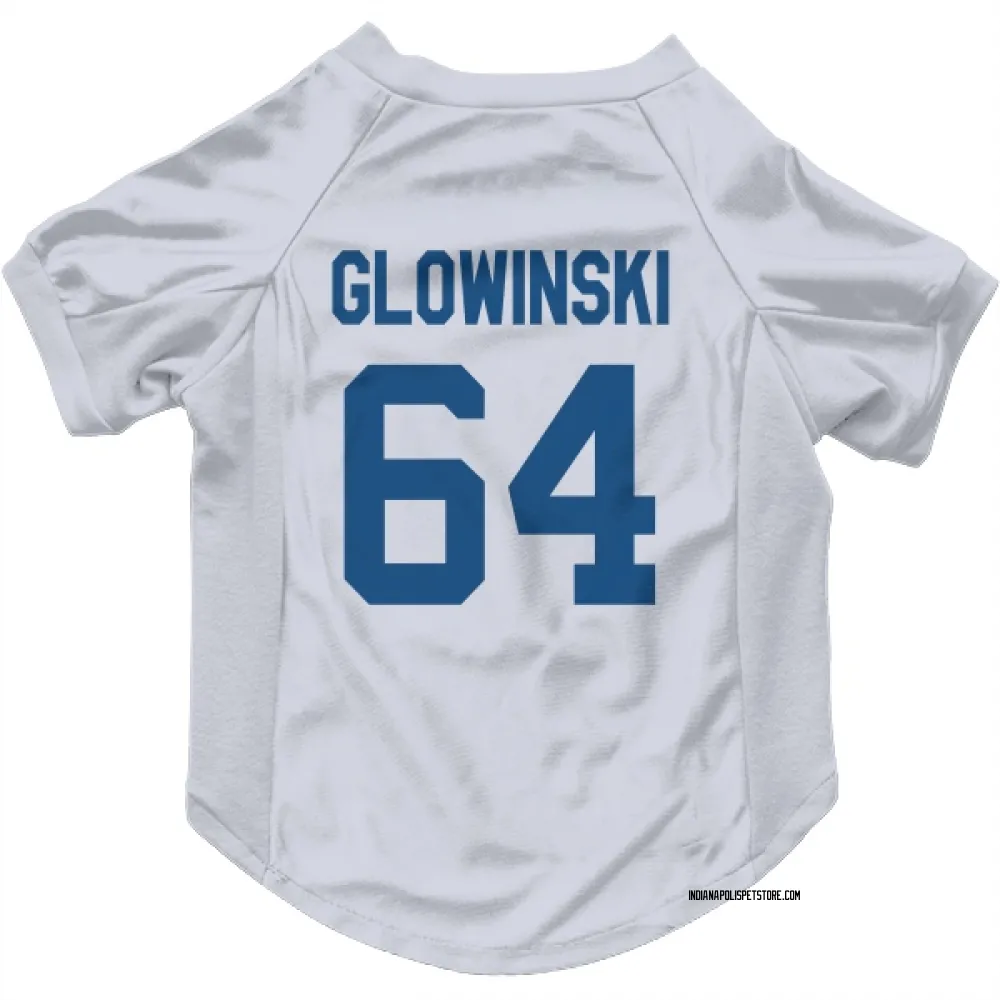 Indianapolis Colts Mark Glowinski White Pet Jersey for Dog & Cat