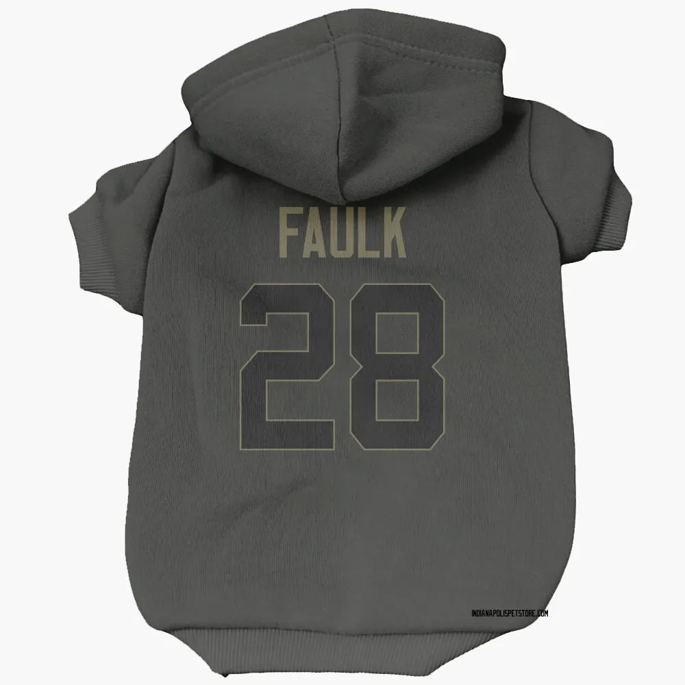 Indianapolis Colts Marshall Faulk Black Service Pet Hoodie for Dog & Cat