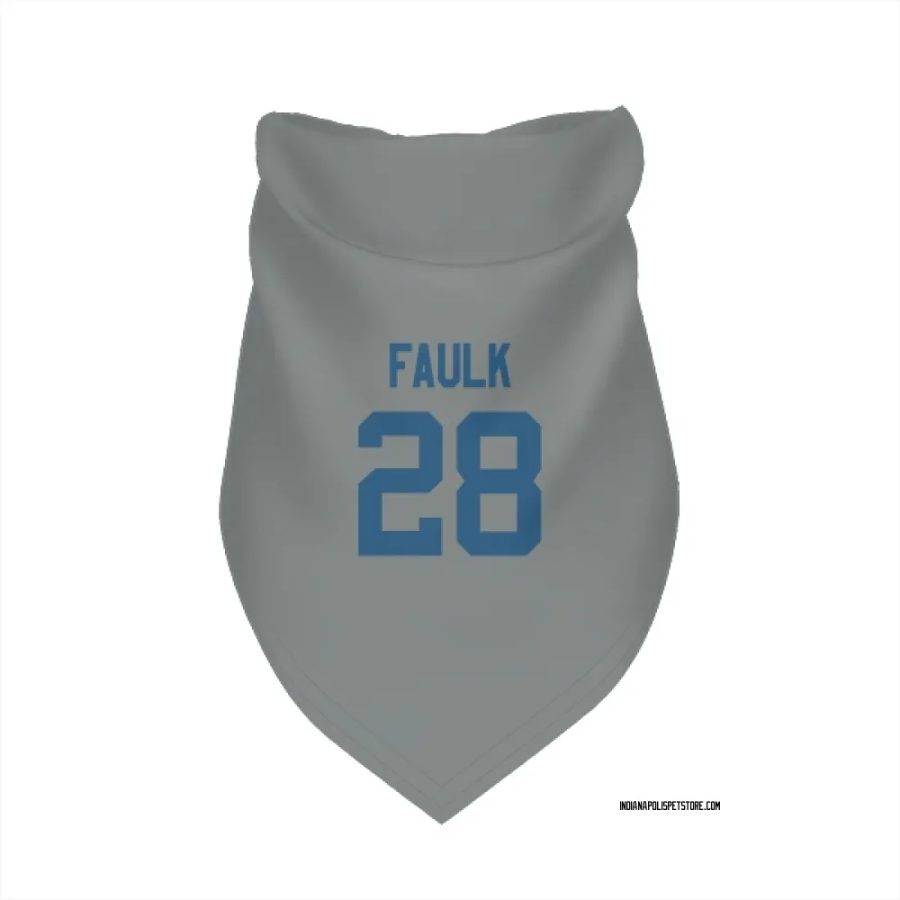 Indianapolis Colts Marshall Faulk Gray Pet Bandana for Dog & Cat