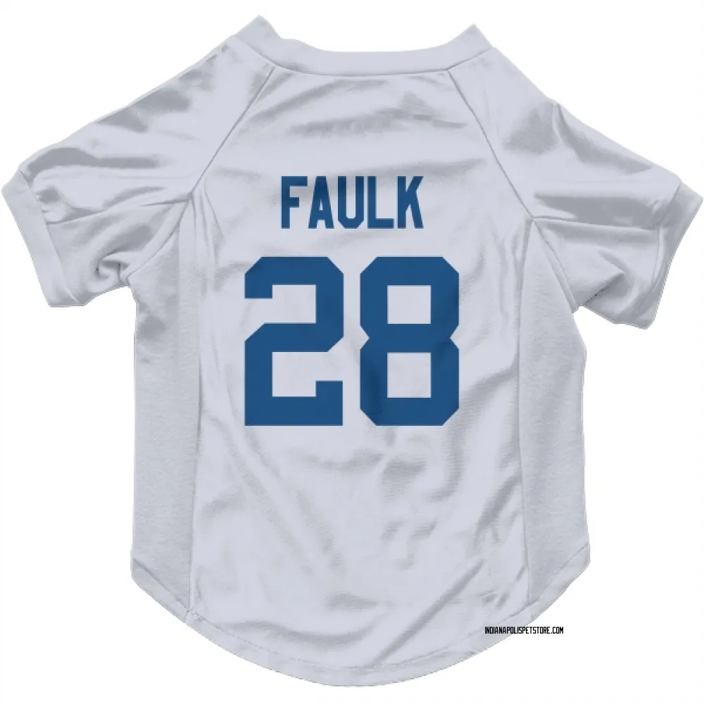 Indianapolis Colts Marshall Faulk White Pet Jersey for Dog & Cat