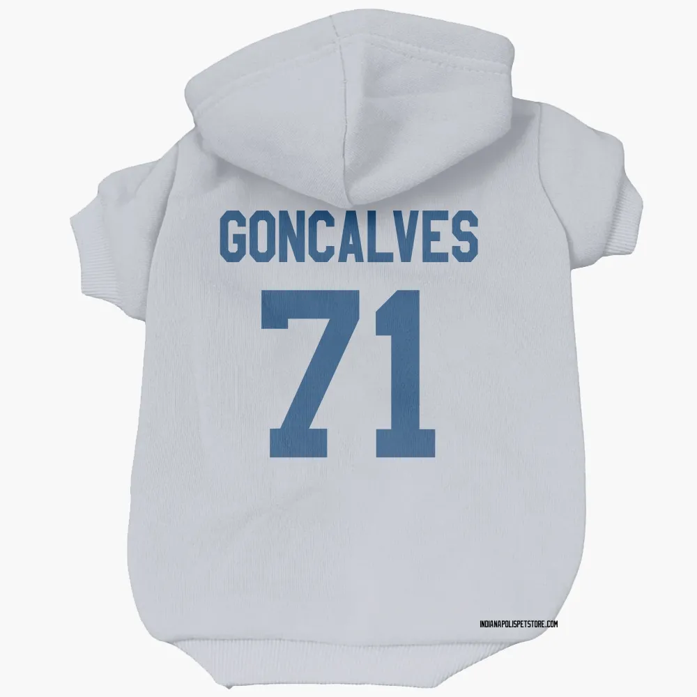 Indianapolis Colts Matt Goncalves White Pet Hoodie for Dog & Cat