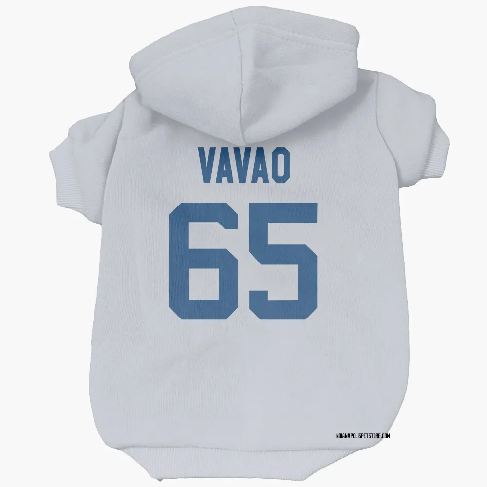 Indianapolis Colts Mose Vavao White Pet Hoodie for Dog & Cat