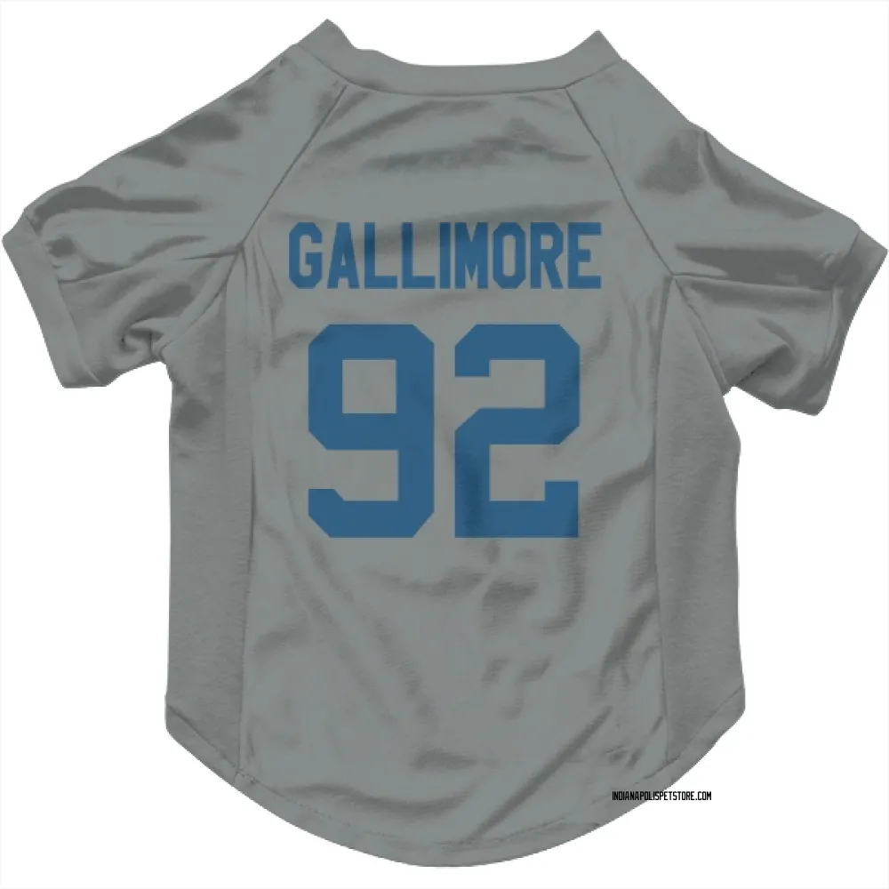 Indianapolis Colts Neville Gallimore Gray Pet Jersey for Dog & Cat