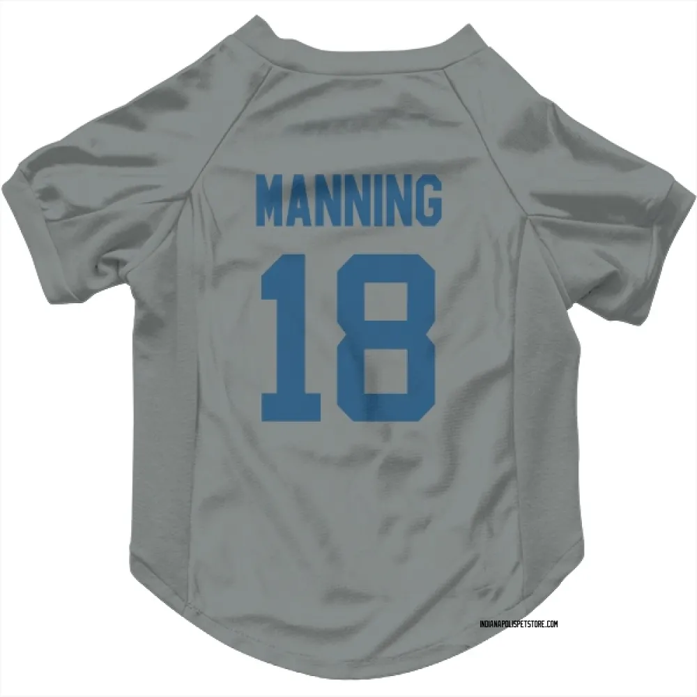 Indianapolis Colts Peyton Manning Gray Pet Jersey for Dog & Cat