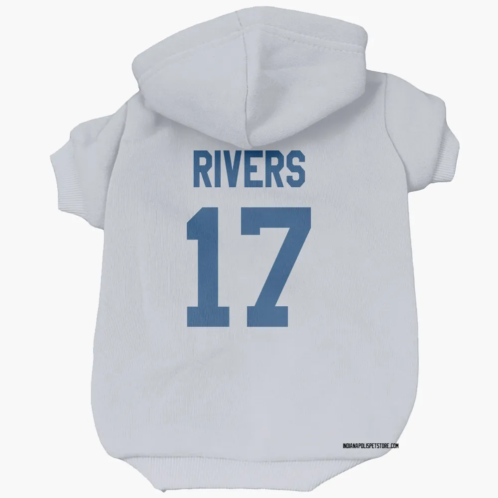 Indianapolis Colts Philip Rivers White Pet Hoodie for Dog & Cat