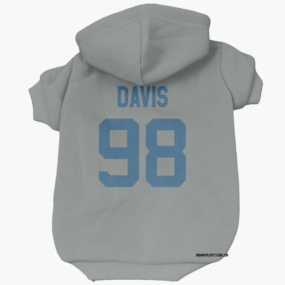 Indianapolis Colts Raekwon Davis Gray Pet Hoodie for Dog & Cat