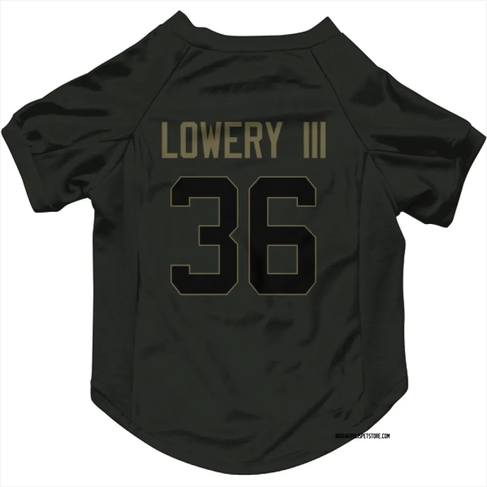 Indianapolis Colts Reuben Lowery III Black Service Pet Jersey for Dog & Cat