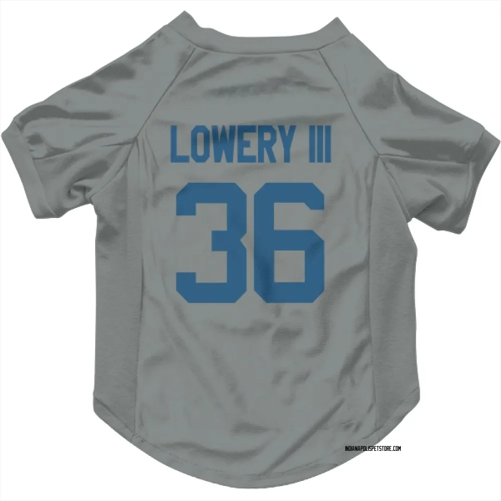 Indianapolis Colts Reuben Lowery III Gray Pet Jersey for Dog & Cat