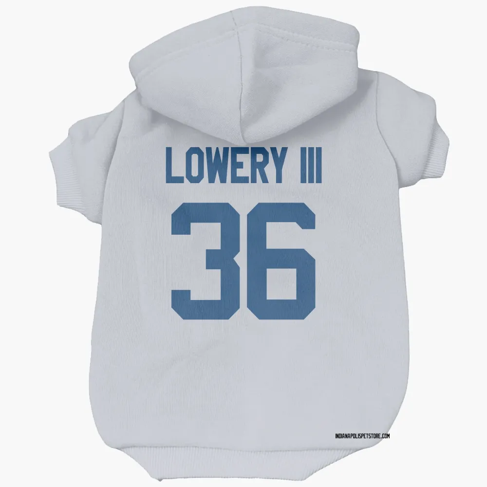 Indianapolis Colts Reuben Lowery III White Pet Hoodie for Dog & Cat