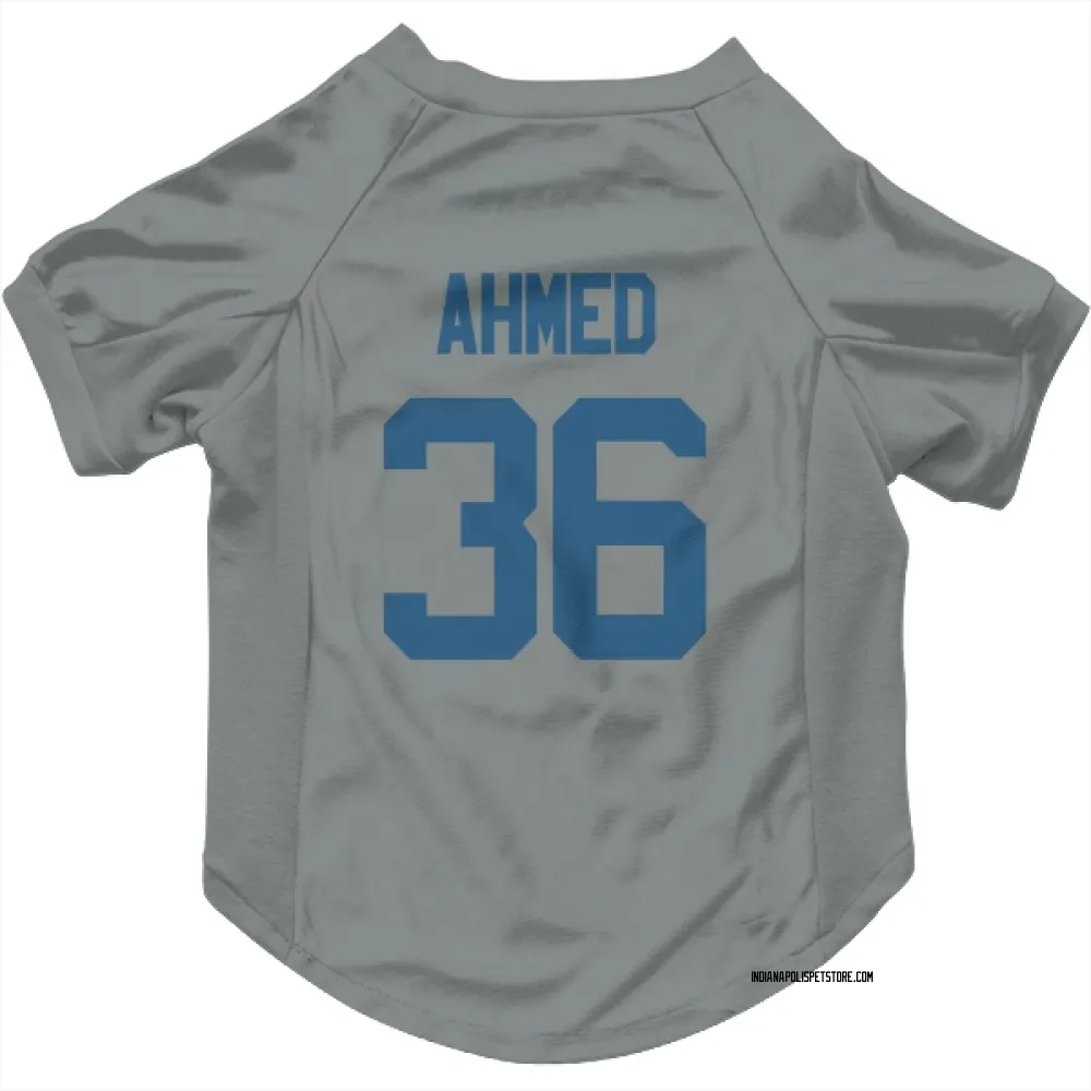 Indianapolis Colts Salvon Ahmed Gray Pet Jersey for Dog & Cat