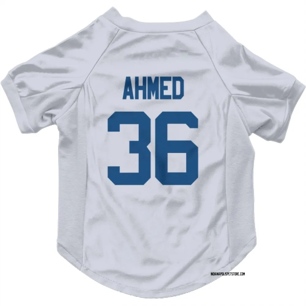 Indianapolis Colts Salvon Ahmed White Pet Jersey for Dog & Cat