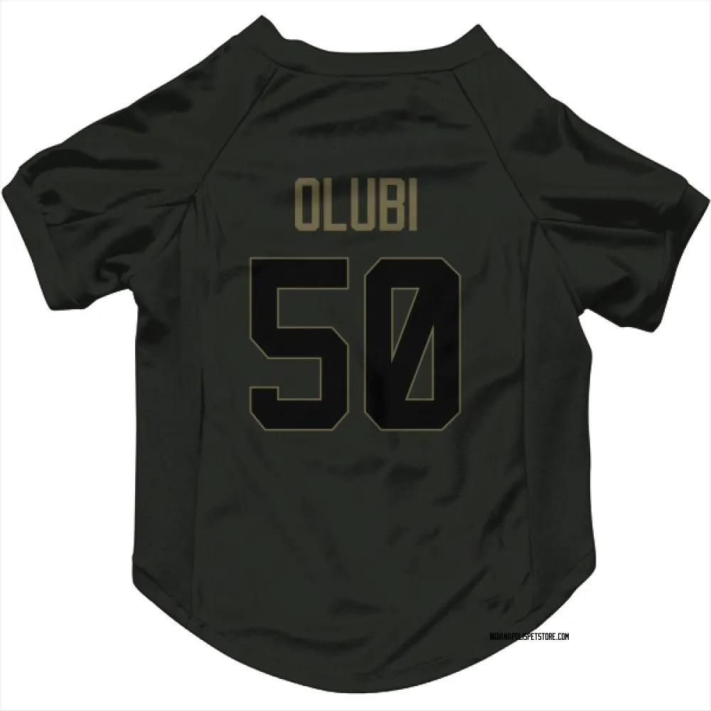 Indianapolis Colts Segun Olubi Black Service Pet Jersey for Dog & Cat