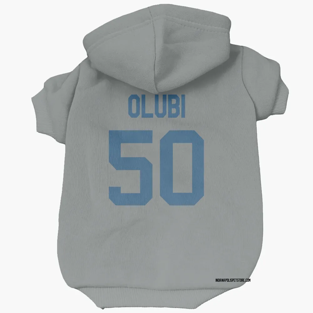 Indianapolis Colts Segun Olubi Gray Pet Hoodie for Dog & Cat