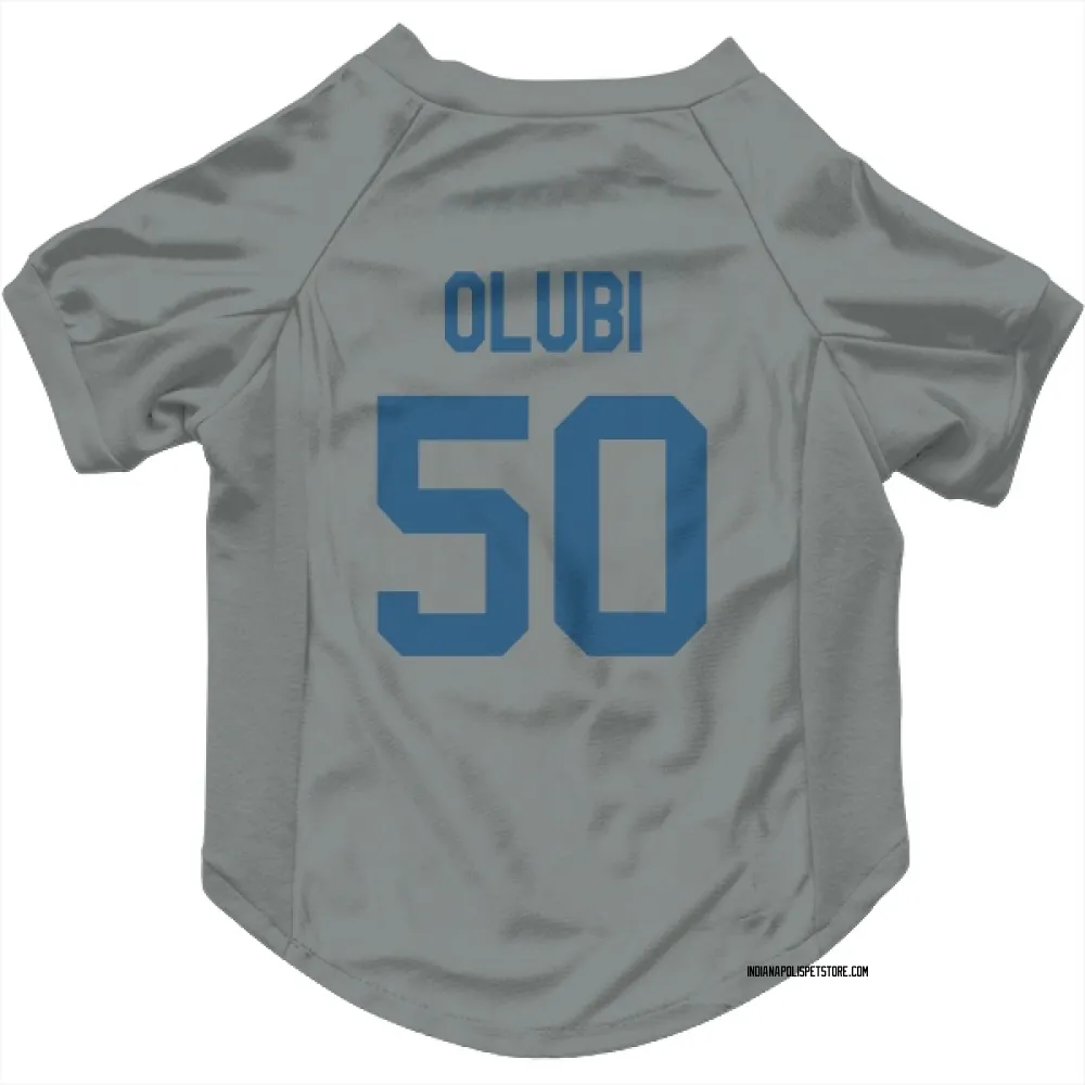 Indianapolis Colts Segun Olubi Gray Pet Jersey for Dog & Cat