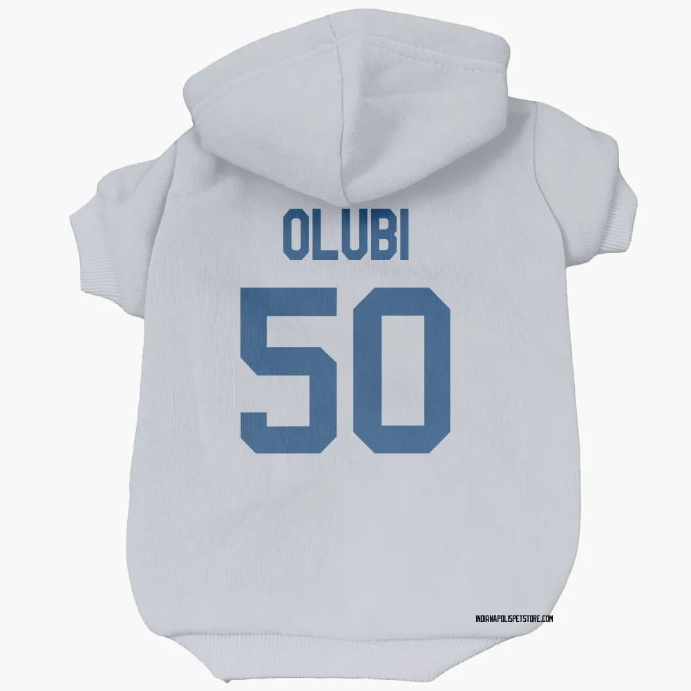 Indianapolis Colts Segun Olubi White Pet Hoodie for Dog & Cat