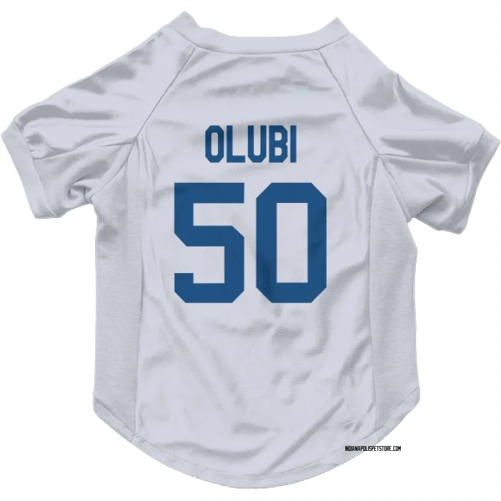 Indianapolis Colts Segun Olubi White Pet Jersey for Dog & Cat