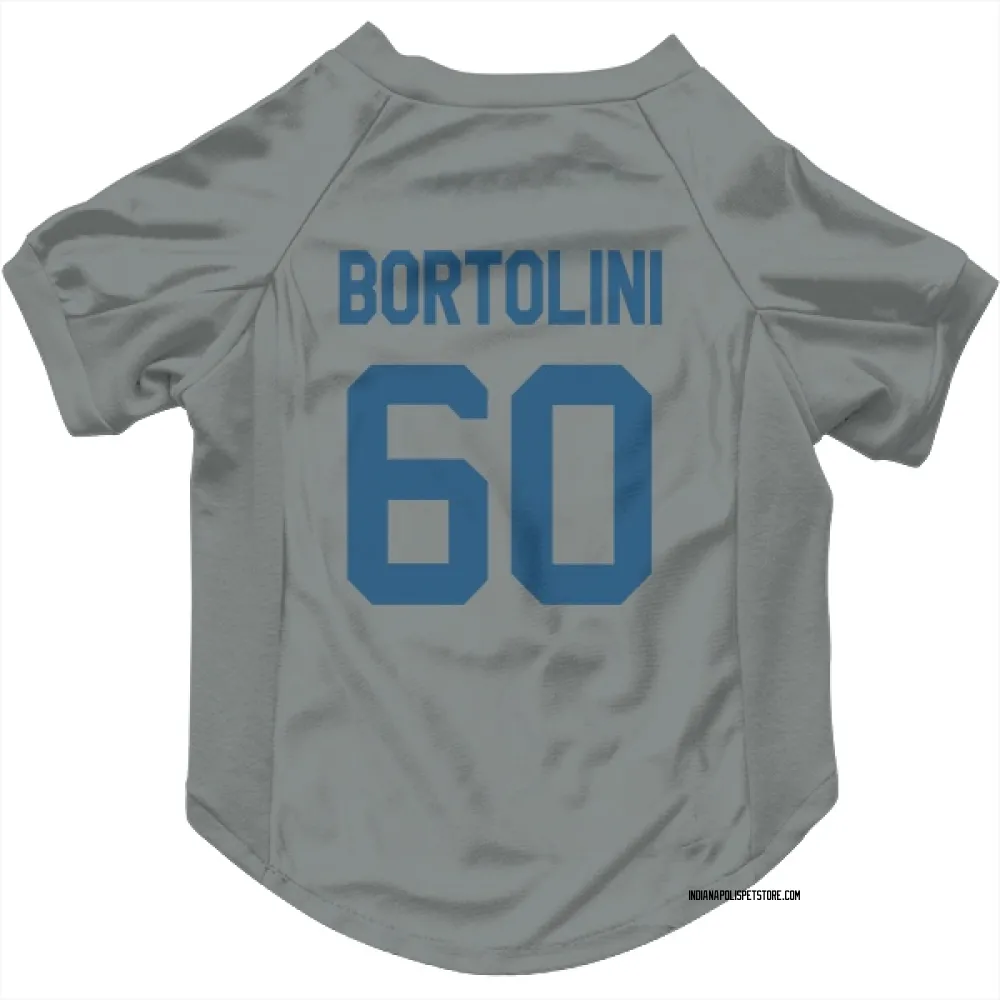 Indianapolis Colts Tanor Bortolini Gray Pet Jersey for Dog & Cat