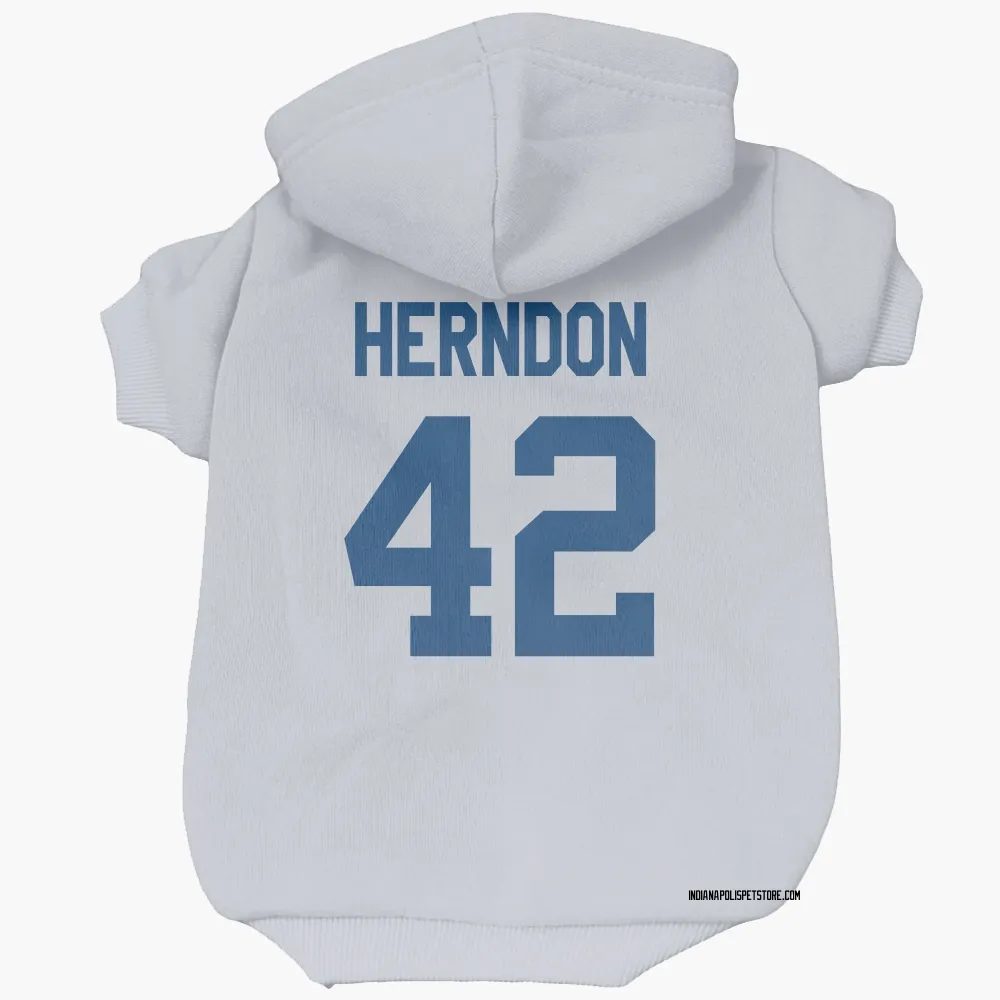 Indianapolis Colts Tre Herndon White Pet Hoodie for Dog & Cat