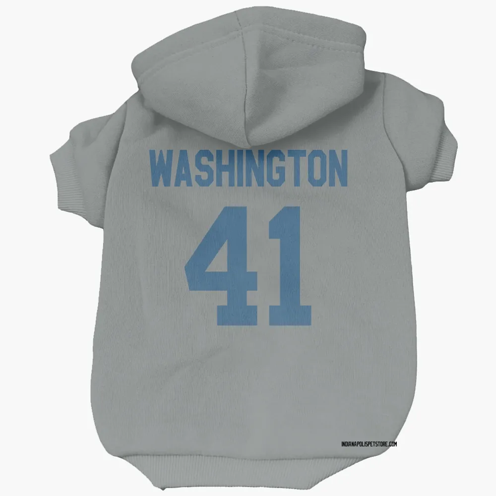 Indianapolis Colts Trey Washington Gray Pet Hoodie for Dog & Cat