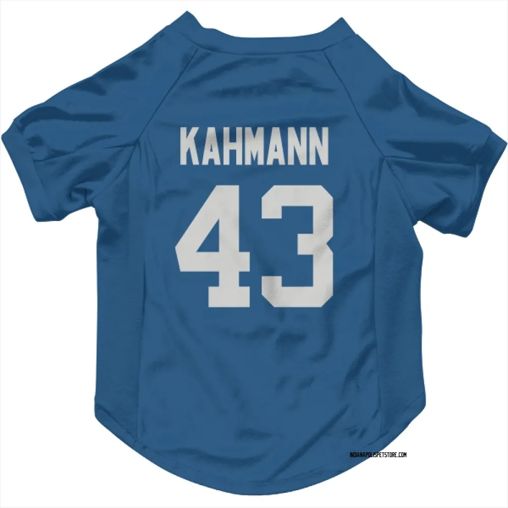 Indianapolis Colts Tyler Kahmann Royal Pet Jersey for Dog & Cat
