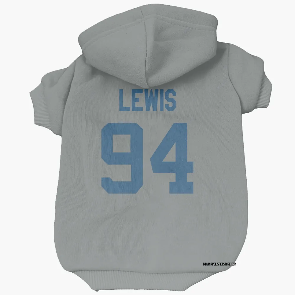 Indianapolis Colts Tyquan Lewis Gray Pet Hoodie for Dog & Cat