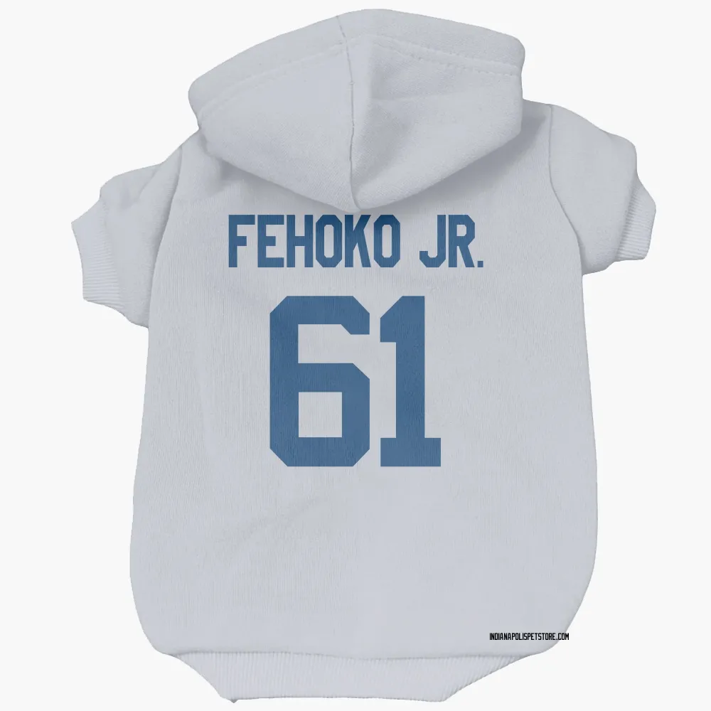 Indianapolis Colts Viliami Fehoko Jr. White Pet Hoodie for Dog & Cat