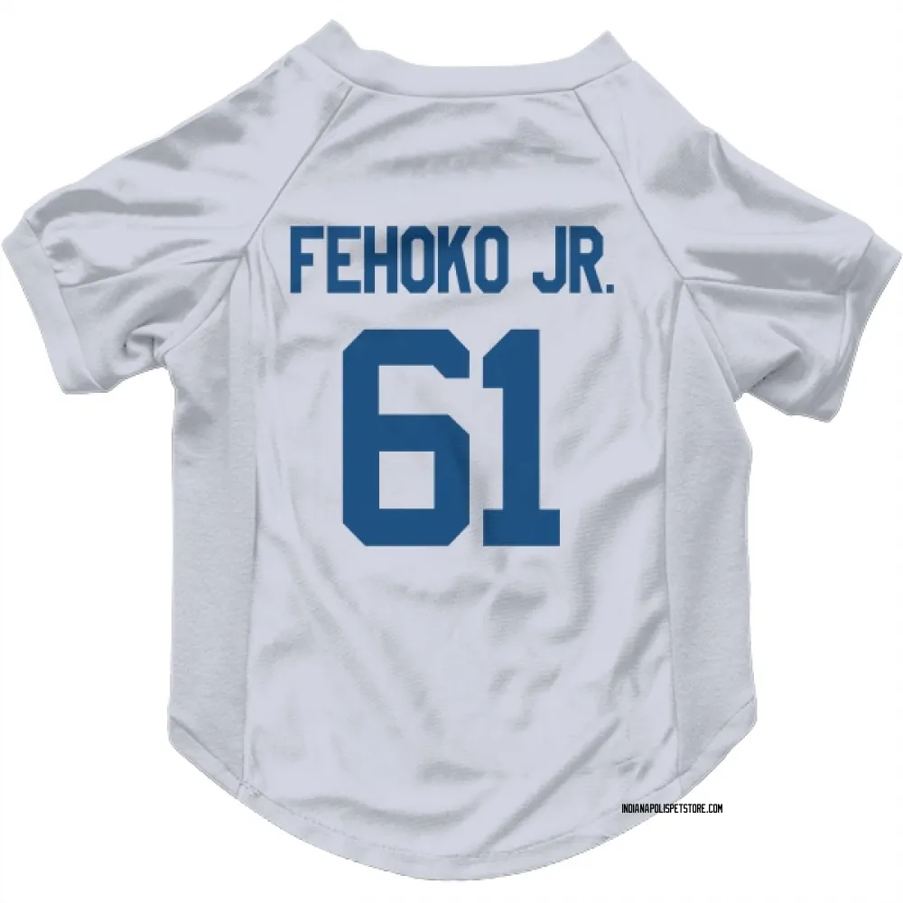 Indianapolis Colts Viliami Fehoko Jr. White Pet Jersey for Dog & Cat